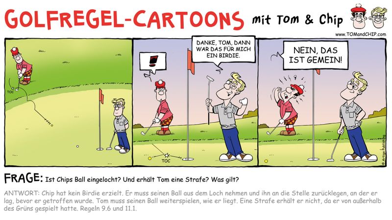 Golfregel-Cartoon: Was gilt, w...
