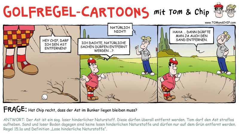 Golfregel-Cartoon: Was tun, we...
