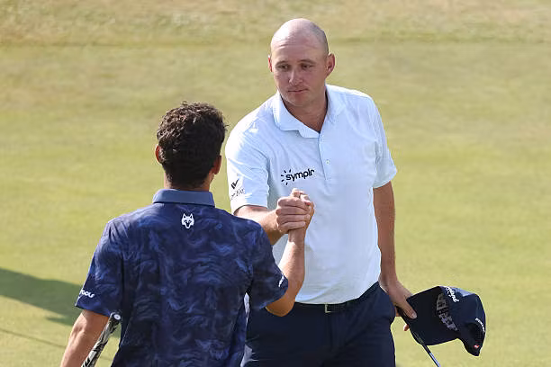 Sepp Straka playing during the 154th Open Championship at Royal Birkdale.