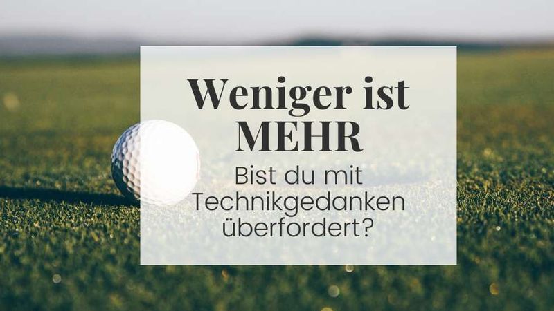 Weniger denken, besser schwing...